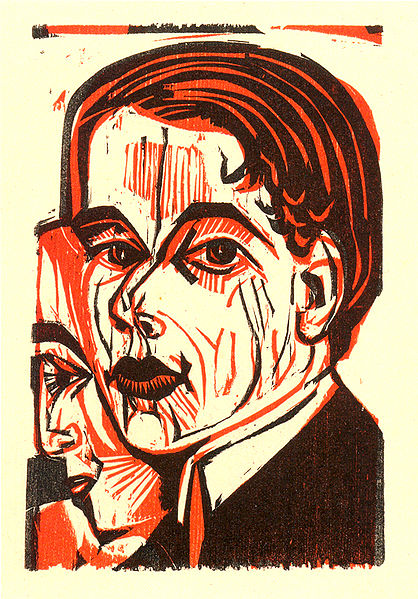 Ernst Ludwig Kirchner Man's head - Selfportrait